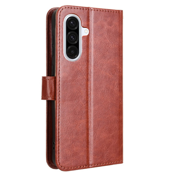 Cu clapetă pentru Samsung Galaxy A56, Crazy Horse Wallet, maro