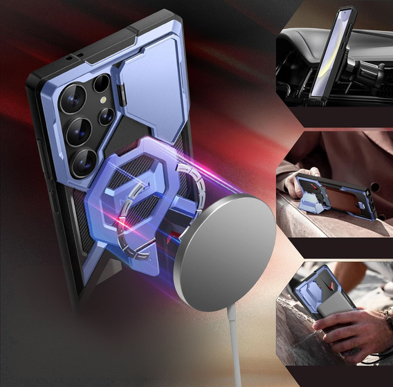 Husă Tongate MECH MagSafe Series, culoare bleumarin pentru Samsung Galaxy S24 Ultra