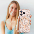 Husă magnetică cu model floral realizat cu laser pentru iPhone 16 Pro