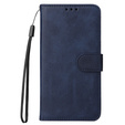Cu clapetă pentru Samsung Galaxy A34 5G, Leather Wallet, albastru închis