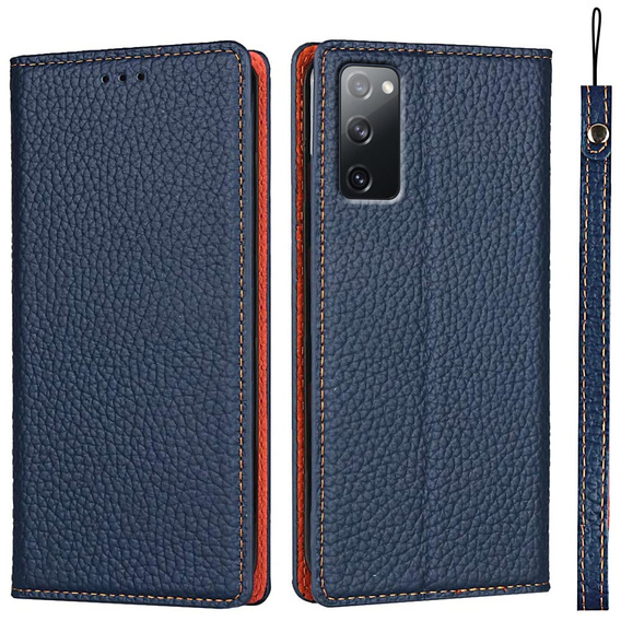 Husă din piele pentru Samsung Galaxy S20 FE, ERBORD Grain Leather, albastru închis