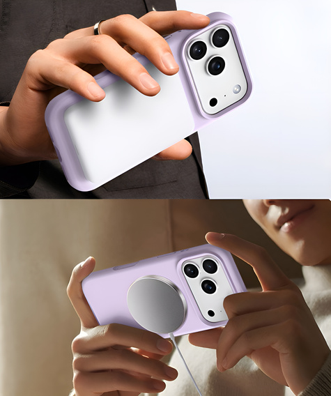 Manșon din silicon pentru iPhone 17 Pro, pentru MagSafe, antișoc, violet