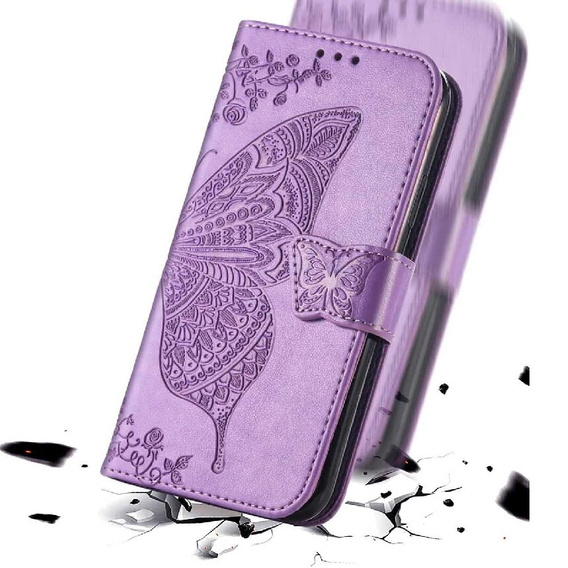Cu clapetă pentru Realme Note 50, Butterfly, violet