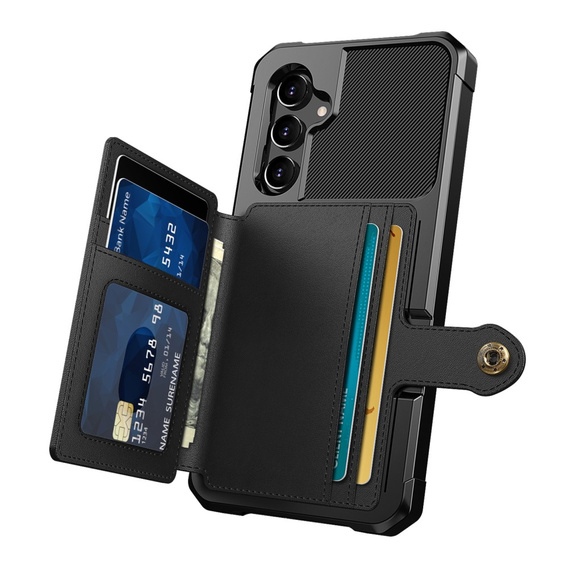 Husa pentru Samsung Galaxy A54 5G, Card Holder Kickstand, negru