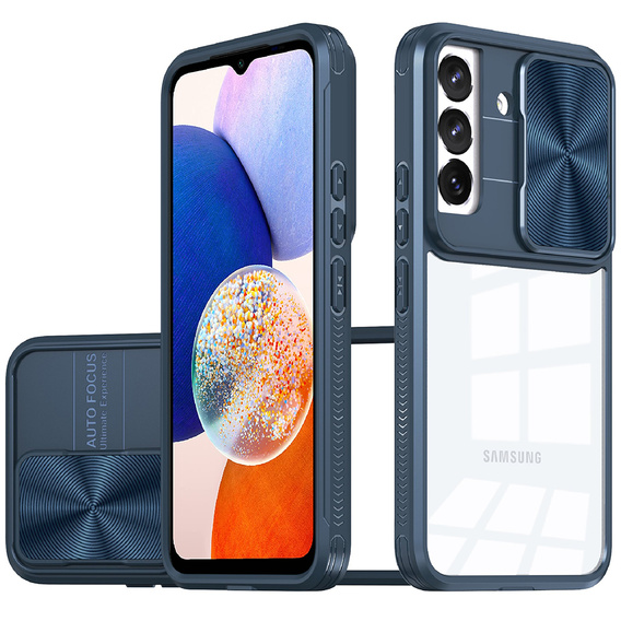 Huse pentru Samsung Galaxy A14 4G/5G, Slide Camera, albastru