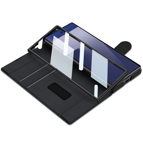 Carcasă portofel cu clapetă neagră pentru Samsung Galaxy Z Fold 7 5G