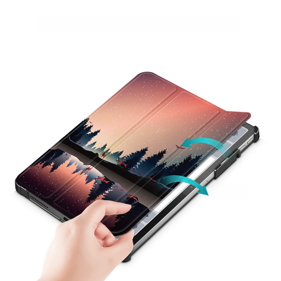 Huse pentru Lenovo Tab P11 Pro Gen 2 2022, Smartcase Pen Slot, forest and lake