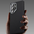 Carcasa BENKS Kevlar pentru Samsung Galaxy S25+ Plus, pentru MagSafe, Carbon Fiber, negru