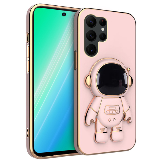 Huse pentru Samsung Galaxy S22 Ultra, Astronaut, roz rose gold
