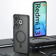 Husă pentru Xiaomi Redmi 13 4G, pentru MagSafe, ERBORD Matt Case, negru + sticlă pentru ecran