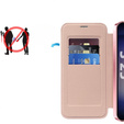 Cu clapetă pentru Samsung Galaxy S25+ Plus, RFID Wallet MagSafe CamShield, roz