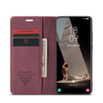Husa CASEME pentru Samsung Galaxy S21 FE, Leather Wallet Case, roșu