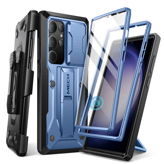Husa pentru Samsung Galaxy S24 Ultra, Tongate MECH Series Clip, albastru
