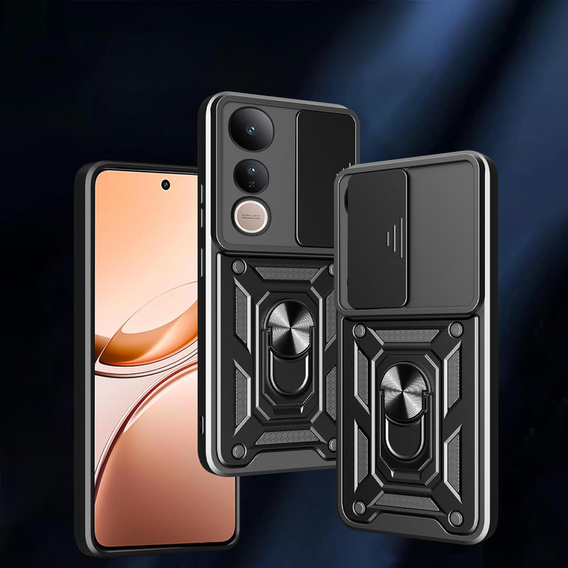Husă blindată pentru Vivo V50 Lite 4G / 5G, CamShield Slide, negru