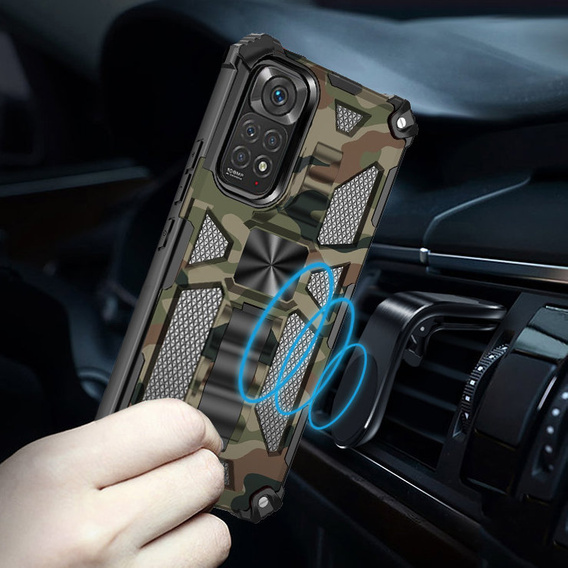 Huse pentru Xiaomi Redmi Note 11 / 11S, Armor Kickstand, moro verde