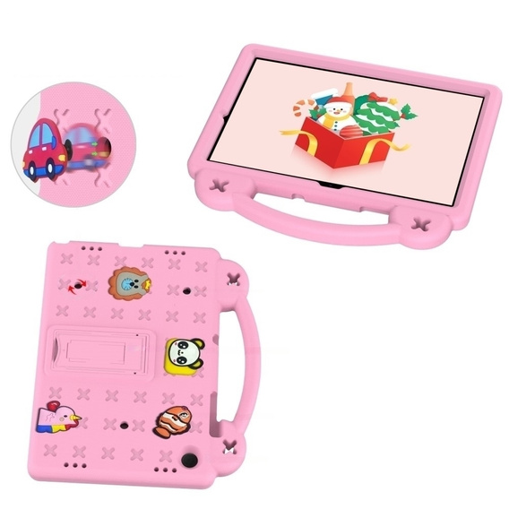 Husă pentru copii pentru Samsung Galaxy Tab A11 Plus / A9 Plus, Cute Patterns, cu suport, roz