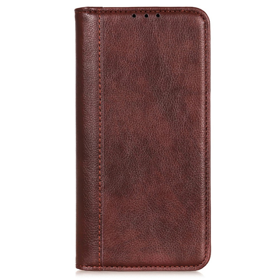 Huse pentru Samsung Galaxy S24 Ultra, Wallet Litchi Leather, maro