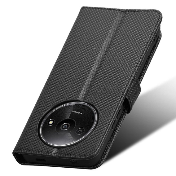 Cu clapetă pentru Xiaomi Redmi A3, Wallet Smart Magnet, negru