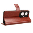 Cu clapetă pentru Oppo Reno 11F 5G, Crazy Horse Wallet, maro
