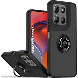 Husa pentru Motorola Moto G15 / Motorola Moto G15 Power, Frosted Ring, negru