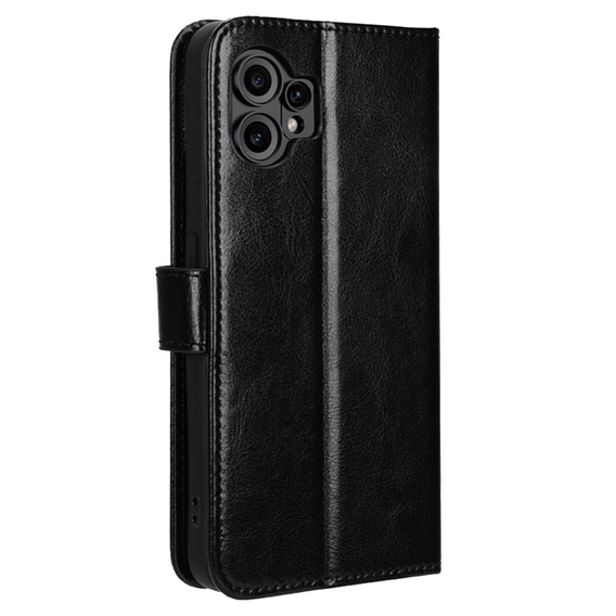 Cu clapetă pentru CMF Nothing Phone 2 Pro, Crazy Horse Wallet, negru