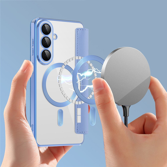 Husă RFID Wallet MagSafe Flip cu protecție pentru cameră pentru Samsung Galaxy S26 Plus, albastră