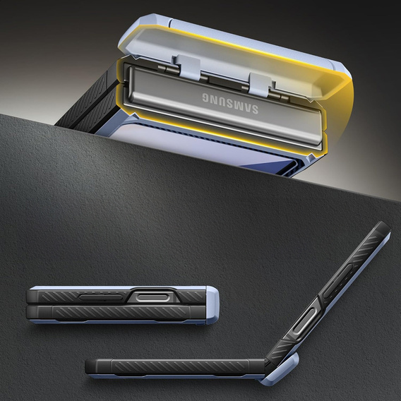 Carcasă Tongate MECH cu MagSafe pentru Samsung Galaxy Z Flip7 FE / Z Flip6, albastru