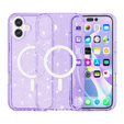 Husă pentru iPhone 17, pentru MagSafe, glitter, violet translucid