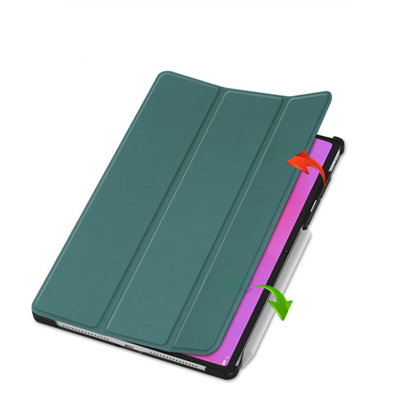 Husă pentru Lenovo Yoga Tab Plus, Smartcase, verde