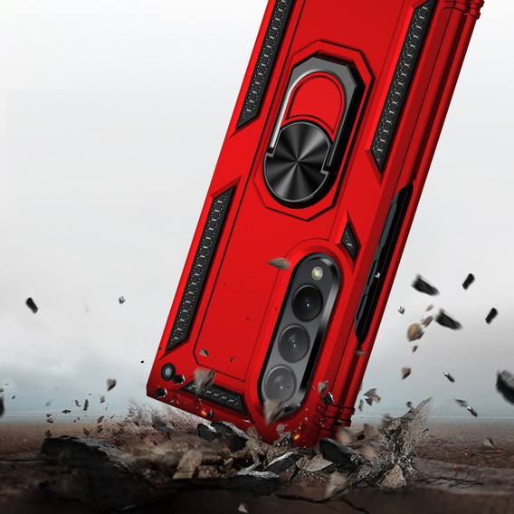 Husă blindată pentru Samsung Galaxy Z Fold3 5G, Nox Case Ring, roșu