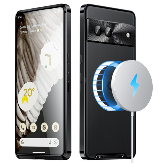 Carcasă de protecție pentru camera foto pentru Google Pixel 8, CamShield MagSafe, transparent / negru