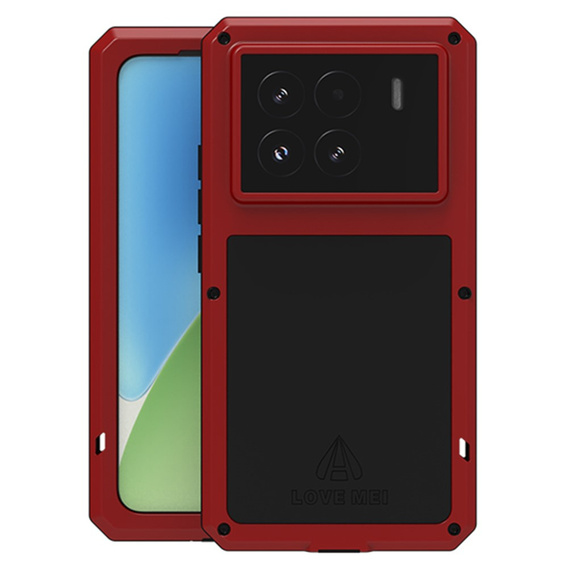 Love Mei Huse pentru Xiaomi 15, armored with glass, roșu