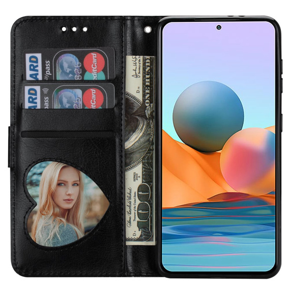 Cu clapetă pentru Samsung Galaxy A55, Wallet Zipper Pocket Glittery, negru