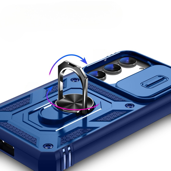 Husă blindată pentru Samsung Galaxy S23 Plus, CamShield Slide, albastru