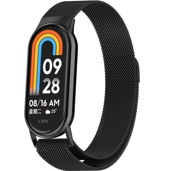 Brățară milaneză cu brățară cu carcasă pentru Xiaomi Smart Band 10 / 9 / 8, negru