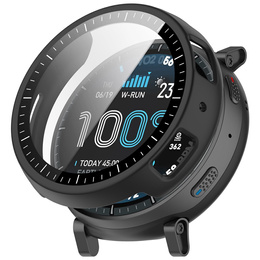 Husă 2-în-1 + sticlă temperată pentru Amazfit Active Max, negru