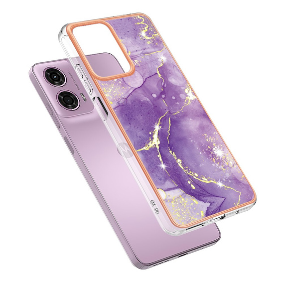 Carcasă de protecție pentru Motorola Moto G24 / G24 Power / G04, Marble Slim Case, violet închis