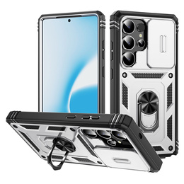 Husă pentru Samsung Galaxy S25 Ultra, KickStand Camera Lens, alb