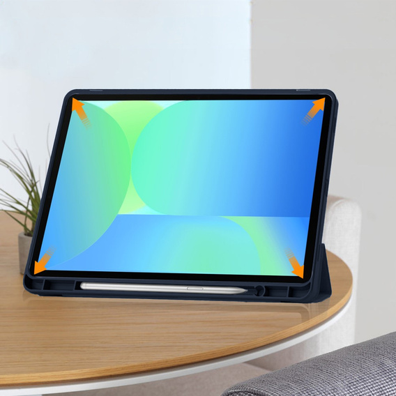 Husă pentru Samsung Galaxy Tab S10 FE+ Plus, Smartcase cu spațiu pentru stylus, albastru închis