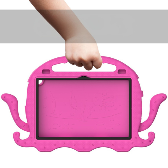 Husă pentru copii pentru Lenovo Tab M10 10.1 Gen 3, cu mâner, caracatiță, roz închis