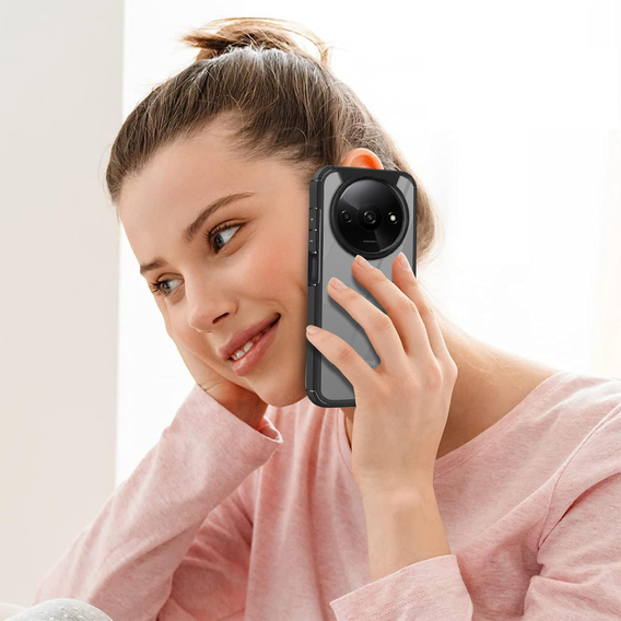 Carcasă pentru Xiaomi Redmi A3, Fusion Hybrid, cu protecție pentru camera foto, transparent / negru