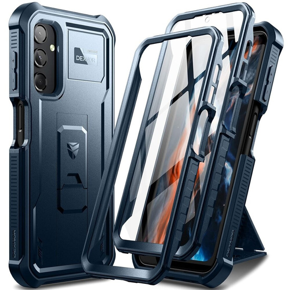 Husă blindată pentru Samsung Galaxy A25 5G, Dexnor Full Body (Two Frames), albastru închis