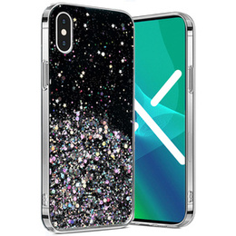 Huse pentru iPhone X/XS, Glittery, negru