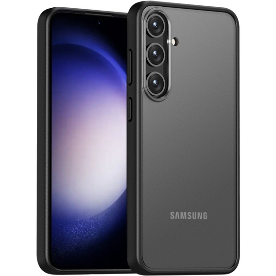Carcasă pentru Samsung Galaxy S24, Fusion Hybrid, cu protecție pentru camera foto, transparent / negru