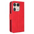 Cu clapetă pentru Motorola Edge 50 Ultra, Card Slot, roșu