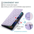 Husă cu clapetă pentru Samsung Galaxy S25 FE, Rhombus Crossbody Leather, violet