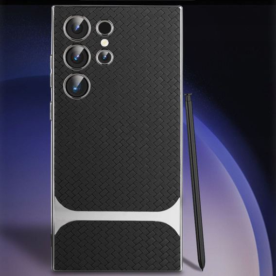 Huse pentru Samsung Galaxy S23 Ultra, GKK Woven Leather, negru