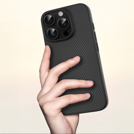 Husă pentru iPhone 16 Pro, Aramid Fiber Cover, negru