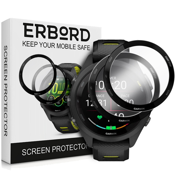 2x ERBORD Hybrid Glass pentru Garmin Forerunner 265