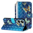 Cu clapetă pentru Xiaomi Redmi 13C / Poco C65, Wallet, Butterflies albastru
